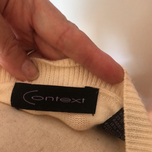 Cropped Sweater, shrug, vintage pin embellishment - Picture 6 of 8